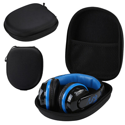#ad New Carrying Headphone Headset Case Black Bag Hard Earphone Storage Bag Earbuds $9.25