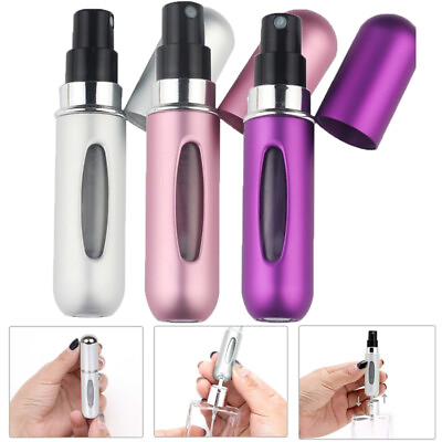#ad 1 3X Mini Travel Refillable Perfume Atomizer Bottle Sprayer Spray Pump Case 5ML $3.79
