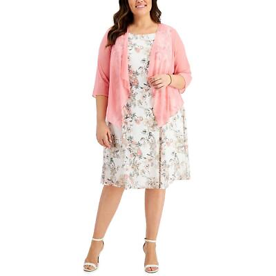 #ad Connected Apparel Womens Ivory 2 PC Jacket Two Piece Dress Plus 20W BHFO 3561 $27.99