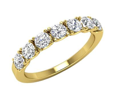 #ad 7 Stone Anniversary Ring I1 G 1.11 Carat Genuine Diamond 14K Yellow Gold RS 5 7 $755.99
