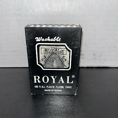 #ad Vintage Royal Deck 100% All Plastic Playing Cards in black Case Sealed Deck Blue $4.27