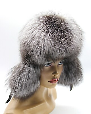 #ad Fur Hat Womans Winter Fox Warm Style Real Fashionable Ushanka Natural $157.00