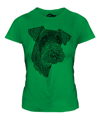 #ad AIREDALE TERRIER SKETCH LADIES PRINTED T SHIRT TOP GREAT GIFT FOR DOG LOVER $29.00