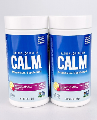 #ad Natural Vitality Calm Magnesium Powder Anti Stress Raspberry Lemon Lot of 2 $27.95