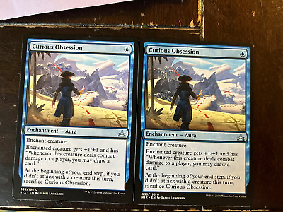 #ad Magic The Gathering Curious Obsession Rivals of Ixalan Enchantment aura X2 $5.50