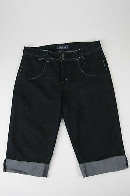 #ad Baccini 2% Stretch Size 10 Capri Crop Blue Jeans Fashion Stitching Studs 34X16 $13.99