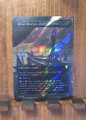 #ad Minas Morgul Dark Fortress MTG BORDERLESS SURGE FOIL LoTR NM 558 $14.75