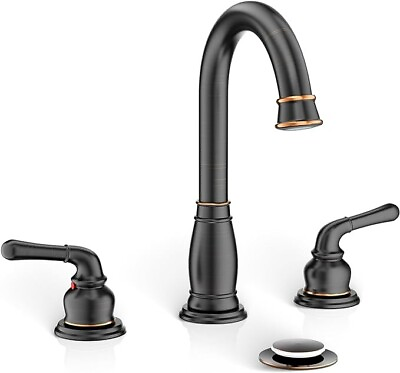 #ad Phiestina 3 Hole 8 inch 2 Handle Widespread Oil Rubbed Bronze Bathroom Faucets $69.99