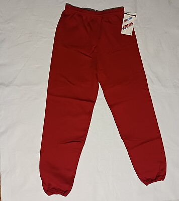 #ad NOS Vintage Jerzees Pant 80s Mens L Tag RED Sweat Pants Joggers Training Outdoor $119.00