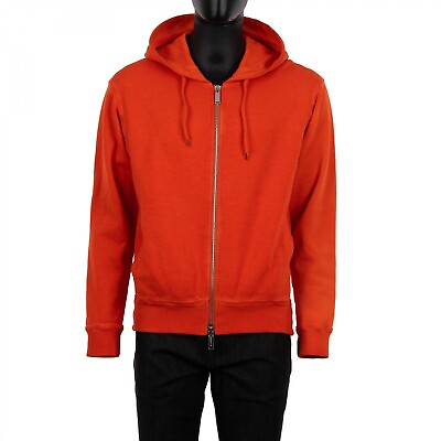 #ad DSQUARED2 Dsquared Vintage Wide Cut Hoody Hoodie Jacket with Logo Orange 09540 $255.20