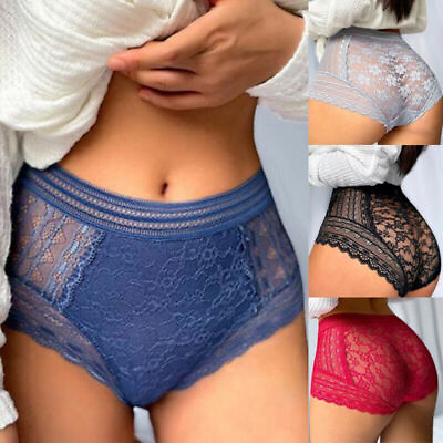 #ad Pack Of 5 Womens Sexy Lace See Through High Waist Brief Panties French Underwear $23.99