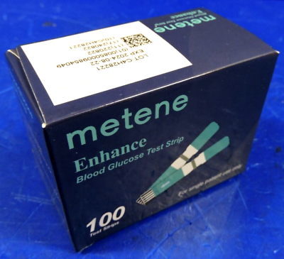 #ad NEW Box 100 pieces Metene Enhance Blood Sugar Test Strips Exp 2024 SEALED $14.95