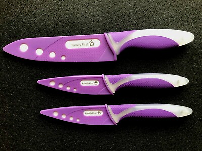 #ad Ceramic Knife Set Two 4quot; amp; One 6quot; Chef Knife With Large Ergo Handle $24.99