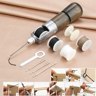 #ad Leather Stitching Tool Needle Canvas Sewing Leathercraft Patching Home DIY Craft $3.62