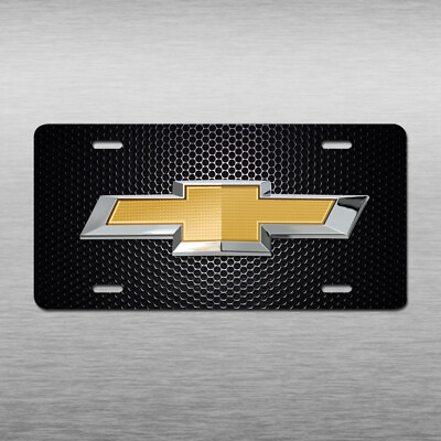 #ad Chevy Chevrolet Vehicle License Plate Black Silverado Malibu Aluminum Car Tag #2 $13.98