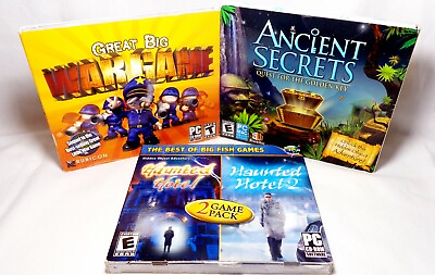 #ad PC GAME BUNDLE Lot Haunted Hotel Ancient Secrets Great Big War Game Adult Owned $9.95