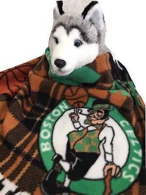 #ad DOG SIZE FLEECE BLANKETS Pet Blanket Travel Throw Cover NBA BOSTON CELTICS $18.00