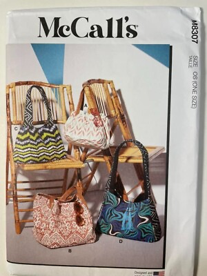 #ad NEW McCalls 8307 R11552 Casual Bags and Totes Sewing Pattern FF $5.99