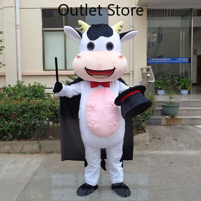 #ad Halloween Black White Cows Cosplay Mascot Costume Outfit Xmas Party Carnival AD $281.45