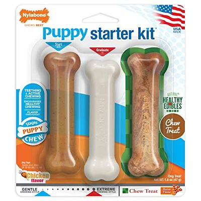 #ad Puppy Chew Toy amp; Treat Starter Pack Puppy Chew Toys for Teething Long Las... $17.75
