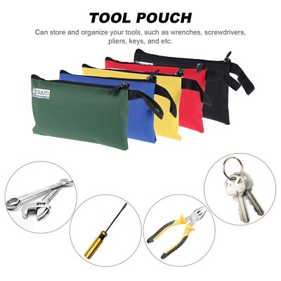 #ad 5PCS Canvas Tool Pouch Bags Zipper Small Multipurpose Organizer Pouch Heavy Duty $14.56
