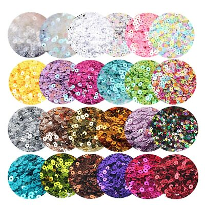 #ad 3mm 4mm 5mm 6mm Sequin Flat Round Loose Sequins Crafts Paillette Sewing Clothes AU $2.13
