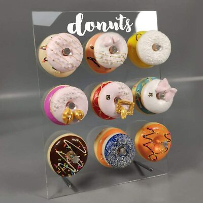 #ad Reusable Acrylic Donut Wall Display Stand On Table Crystal Clear Handmade Do... $31.81