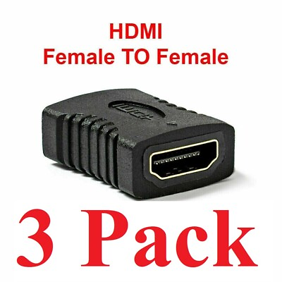 #ad 3X HDMI Female to Female Coupler Connector Extender Adapter Cable HDTV 1080P 4K $2.24