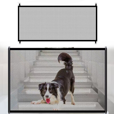 #ad 70*28 Inch Mesh Dog Gate Safety Pet Dogs Cats Puppy Fence Net for StairHallway $9.48