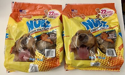 #ad 2 PACK Nylabone Natural NUBZ Edible Dog Chews 22 Count 2.6 lb Bag $41.99