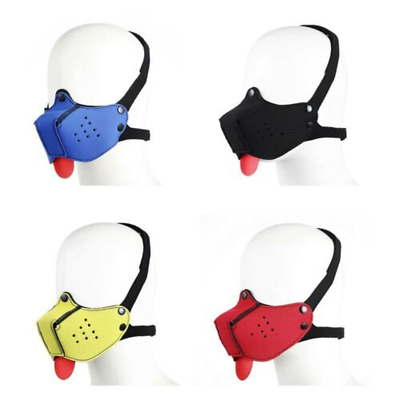 cosplay Puppy Rubber Dog Removable Nose Bandage Hood Mask Muzzle Plugs Tail $18.88