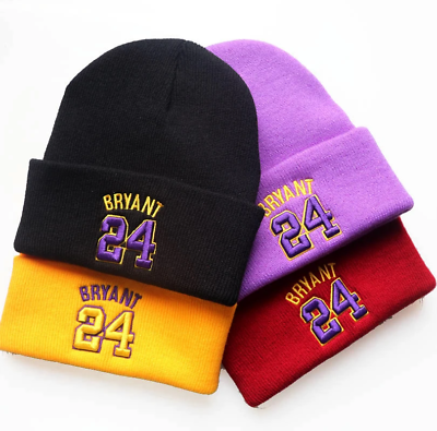 #ad Kobe Bryant 24 Beanie Hat Cap Warm Knit Ski Skully Embroidered Collection $28.76