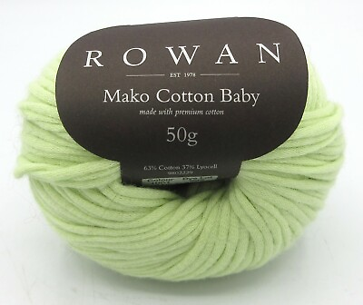 #ad Rowan Mako Cotton Baby Yarn 1 ball color 1001 Spring Green Cotton Lyocell 109 yd $6.76