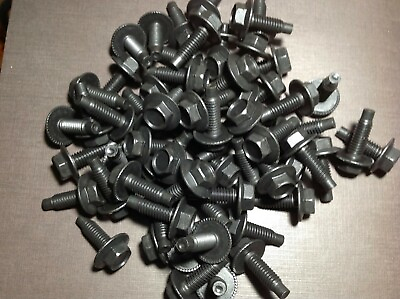 #ad 100pc 5 16 18 x 1quot; fender body indented hex head flange washer bolts Fits Chevy $38.99