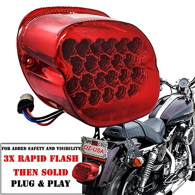 #ad Flashing Tail Brake Light for Harley Electra Road Glide FLTR FL RED Flash Strobe $34.99