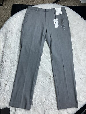 #ad Calvin Klein Straight Fit Infinite Cool Gray Dress Pants Trousers Size 31x32 $29.99