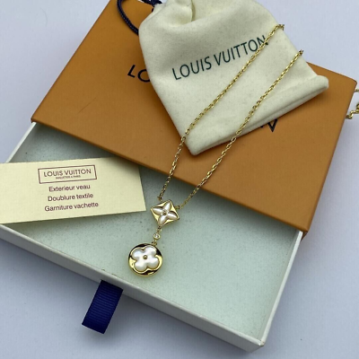 #ad Louis Vuitton LV Petal Charm Pendant on Chain Necklace $74.99