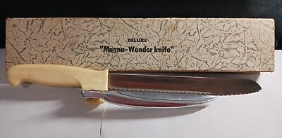 #ad Vintage Deluxe Magna Wonder Knife Adjustable Food Slicer 1961 w box Switzerland $56.99