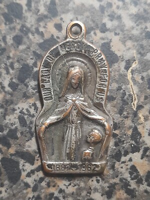 #ad Vintage Our Lady of Mercy Pray for Us Chicago Mission Religious Medal $10.00