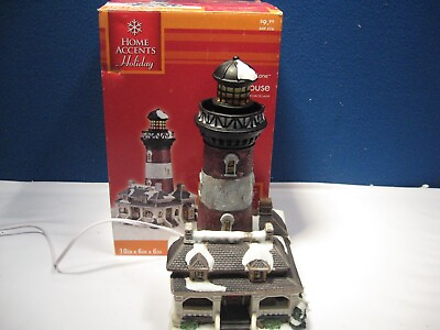 #ad HOLIDAY HOME ACCENTS quot;CANTERBURY LANE LIGHTHOUSEquot; $15.00