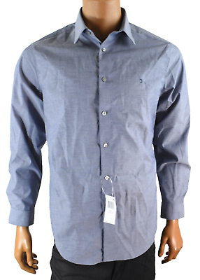 #ad Calvin Klein Mens Shirt L 16 32 33 New Button Down Blue Long Sleeves Slim Fit $23.39