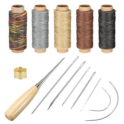 #ad Leather Sewing Thread Hand Stitching Tools Kit Includes Waxed Cords Needlesetc $61.96