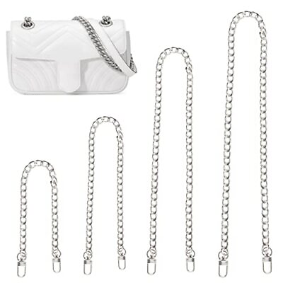 #ad 4 Sizes Purse Chain Strap Silver Replacement Flat Chain Strap with Buckles Pe... $19.15