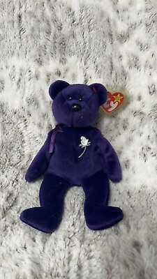 #ad Purple Princess Beanie Baby Bear $500.00