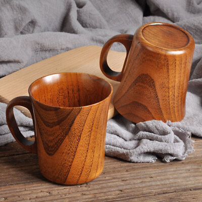 #ad Wooden Coffee Mug Handmade Water Tea Cup 250ML Solid Jujube Wood Beer Mug 1PCS $13.98