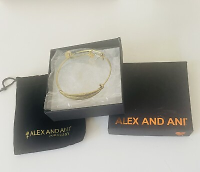 #ad Alex And Ani Gold Toned Infused W Energy Technology Bracelet New in Box $18.00
