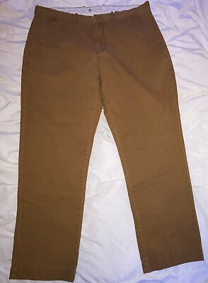 #ad J.Crew Mens Chino Pants Size 36x30 100% Cotton Brown $22.99