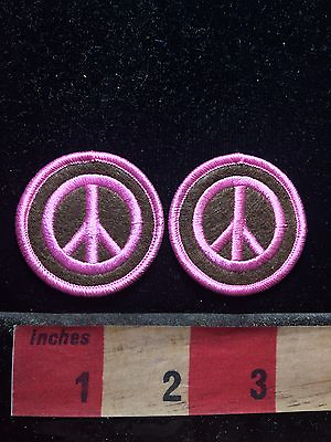 #ad Pink Version PEACE SIGN SYMBOL Hippie Patch Sized 1 5 8quot; SAVE $ LOT OF 2 00X2 $3.99