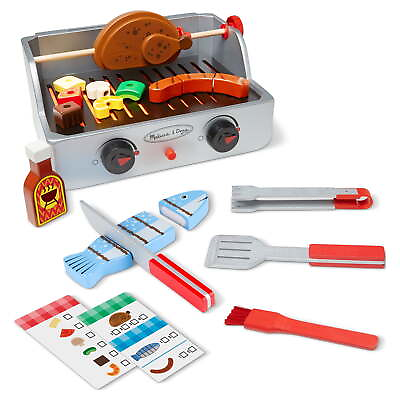 #ad Melissa amp; Doug Rotisserie and Grill Wooden Barbecue Play Food Set 24 pcs $31.92