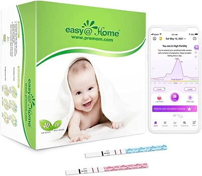 #ad Easy@Home 40 Ovulation Test Strips and 10 Pregnancy Test Strips Kit $18.95